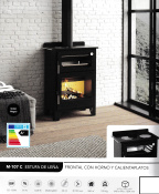 ESTUFA LE&Ntilde;A FM M-107C FRONTAL CON HORNO Y CALIENTAPLATOS