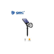FOCO CON PICA SOLAR 3w Regulable 3300K 250Lm Negro Alezu IP67 GSC C1/24