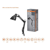 LAMPARA FLEXO OFFICE LINE DESK PEAR CLIP E27 NEGRA
