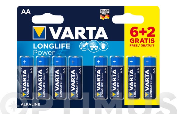 Pila petaca Alcalina 3RL12 4.5V LongLife Power - Varta