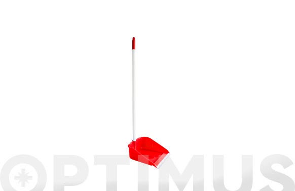 Recogedor rojo con perfil goma mango plastico